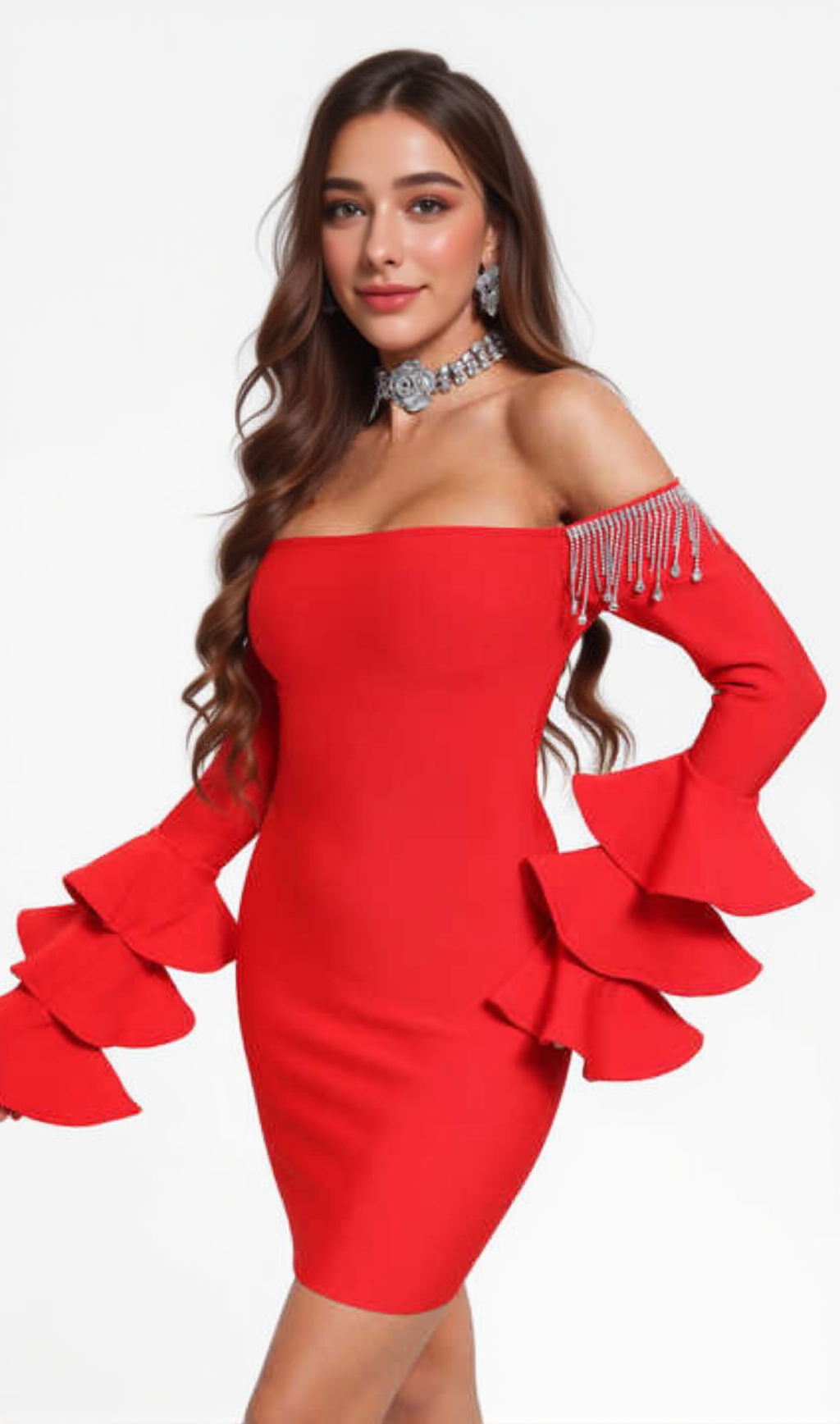 OFF SHOULDER MINI BANDAGE DRESS