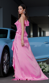 SATIN SLIT MAXI DRESS