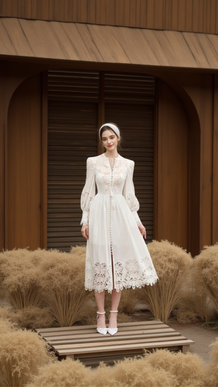 LINEN SILK MIDI DRESS