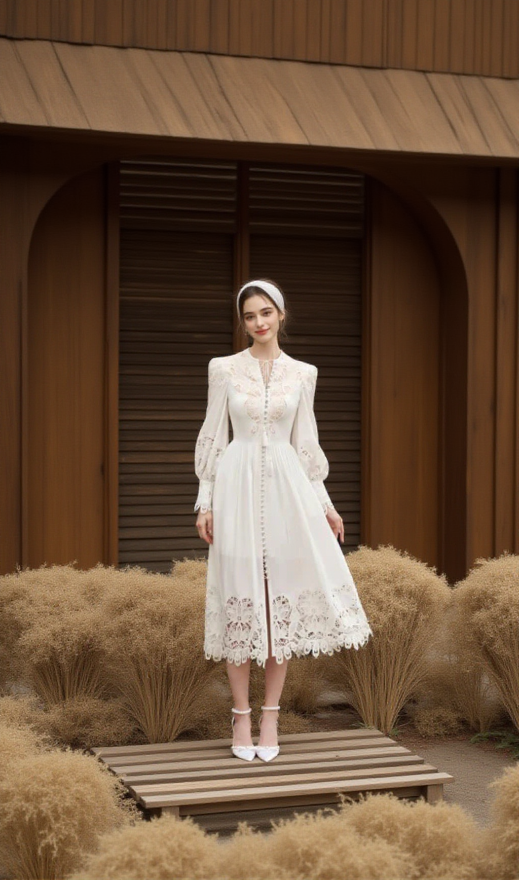 LINEN SILK MIDI DRESS