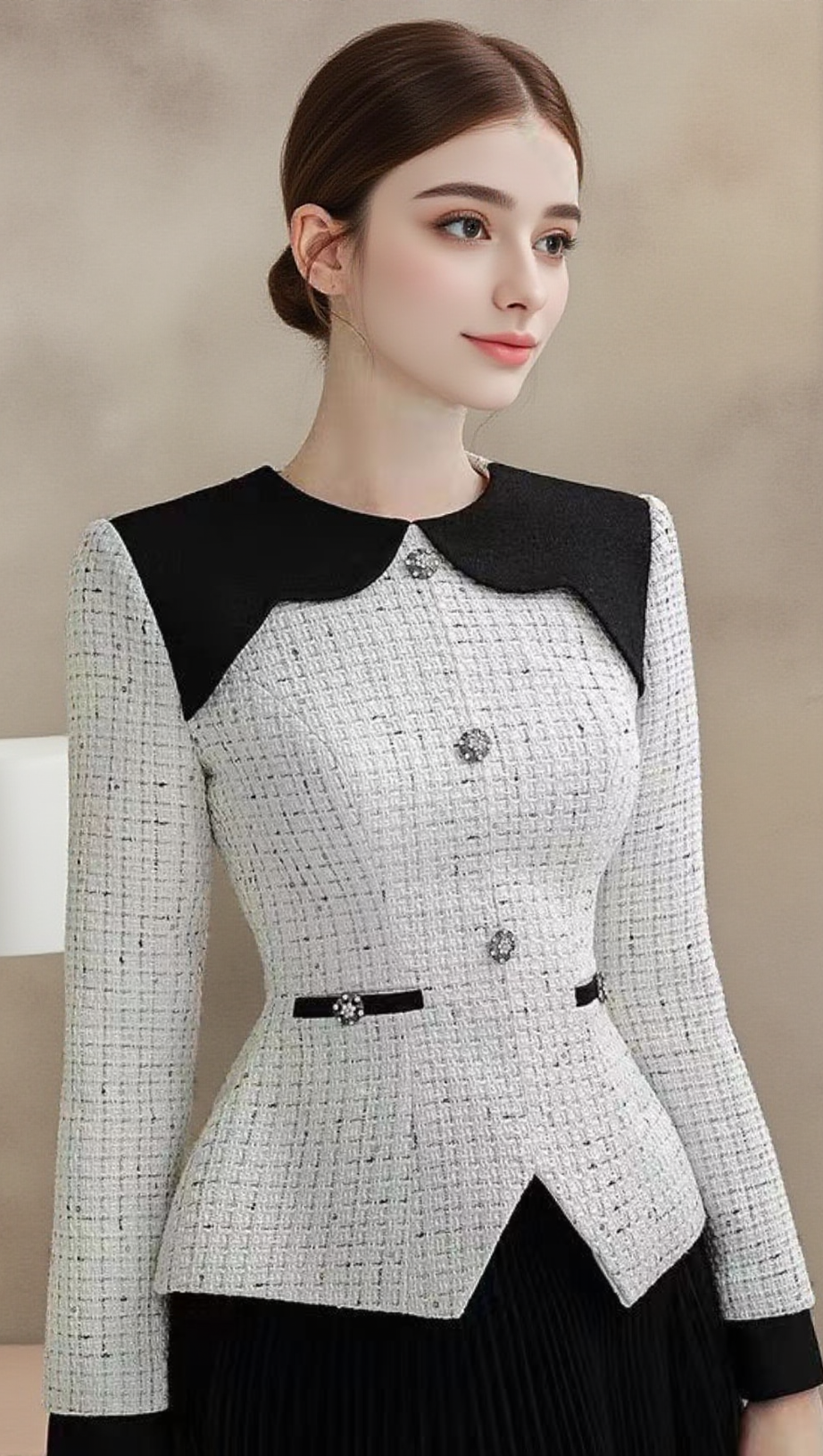 MANDY TWO-TONE PLEATED TULLE SUIT