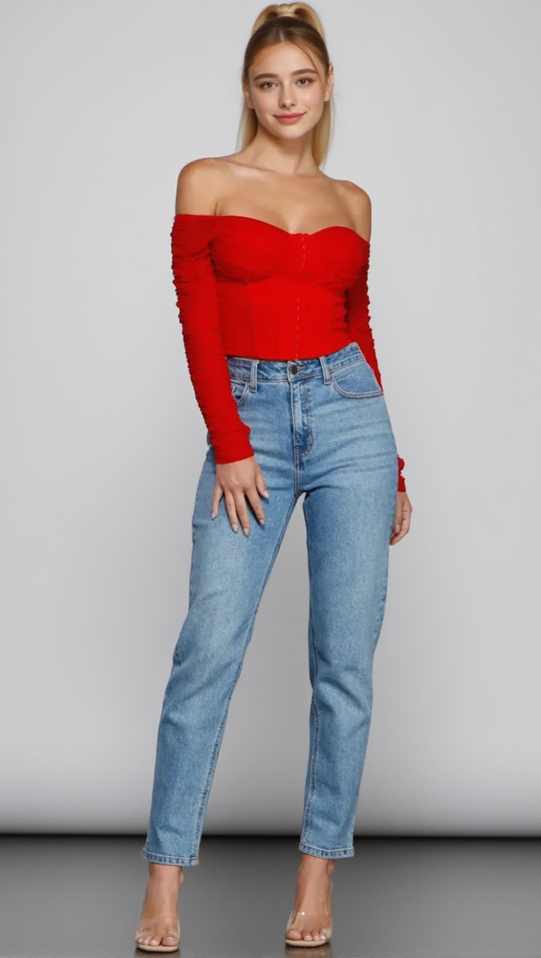 AIIZIE RUCHED MOMENT CROPPED BUSTIER - product image