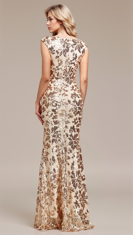 ARZILLA SEQUIN GOWN IN GOLD