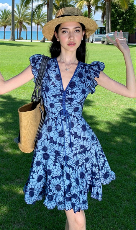 ANNIS FLOWER PRINTED MINI DRESS