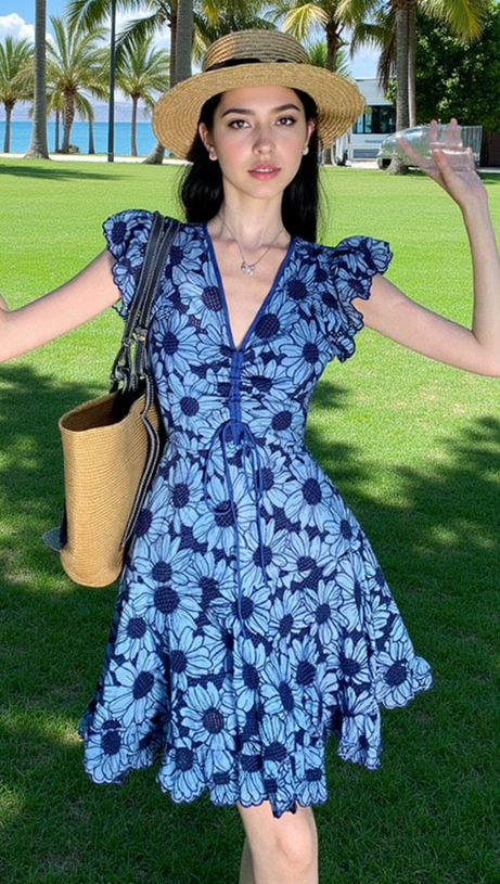 ANNIS FLOWER PRINTED MINI DRESS
