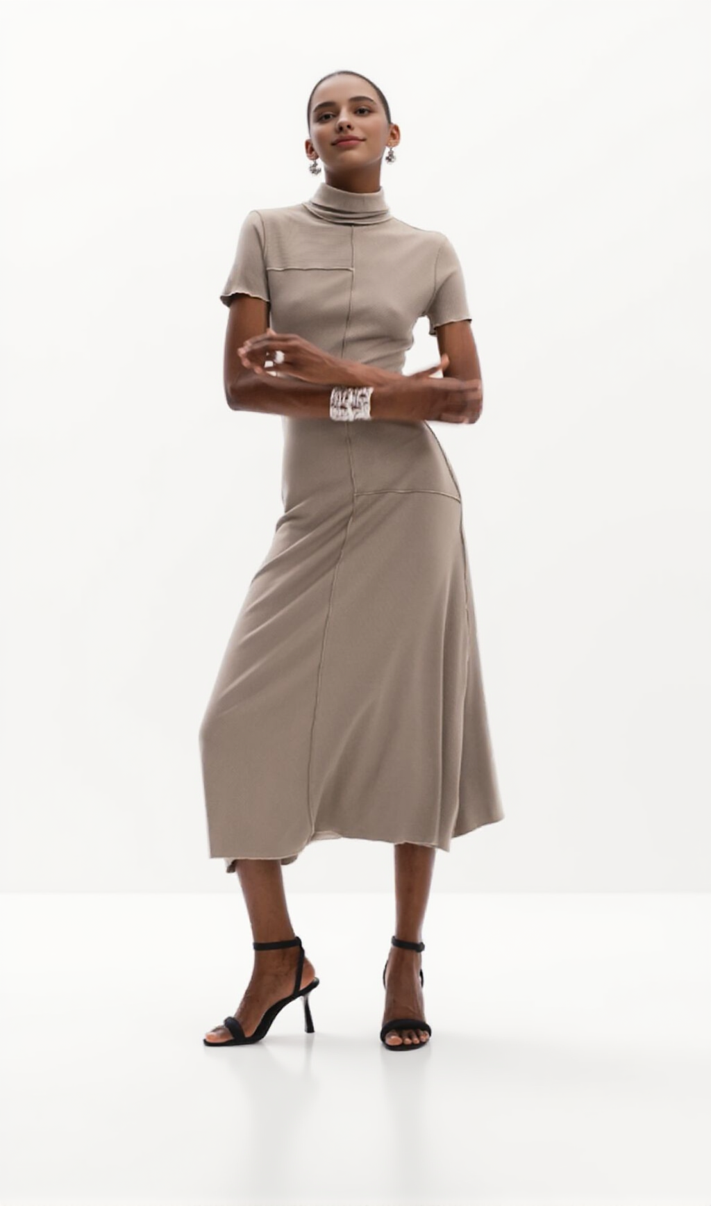 MIDI DRESS WITH HIGH NECK