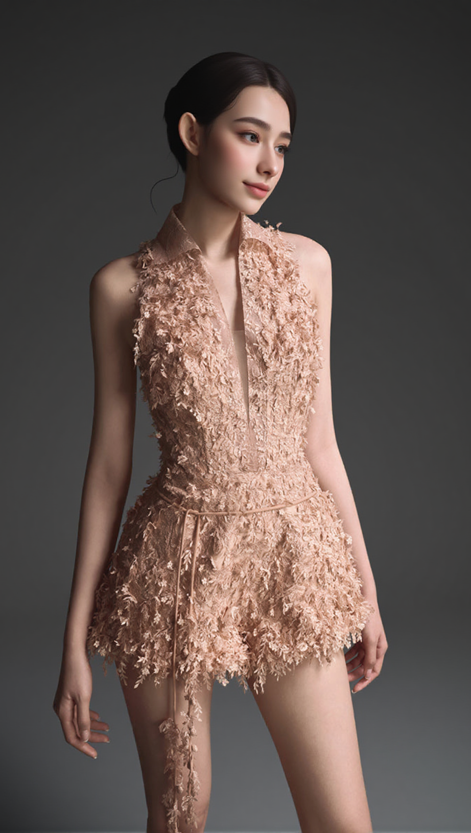 Barron Jumpsuit aus Jacquard-Spitze mit Fransen