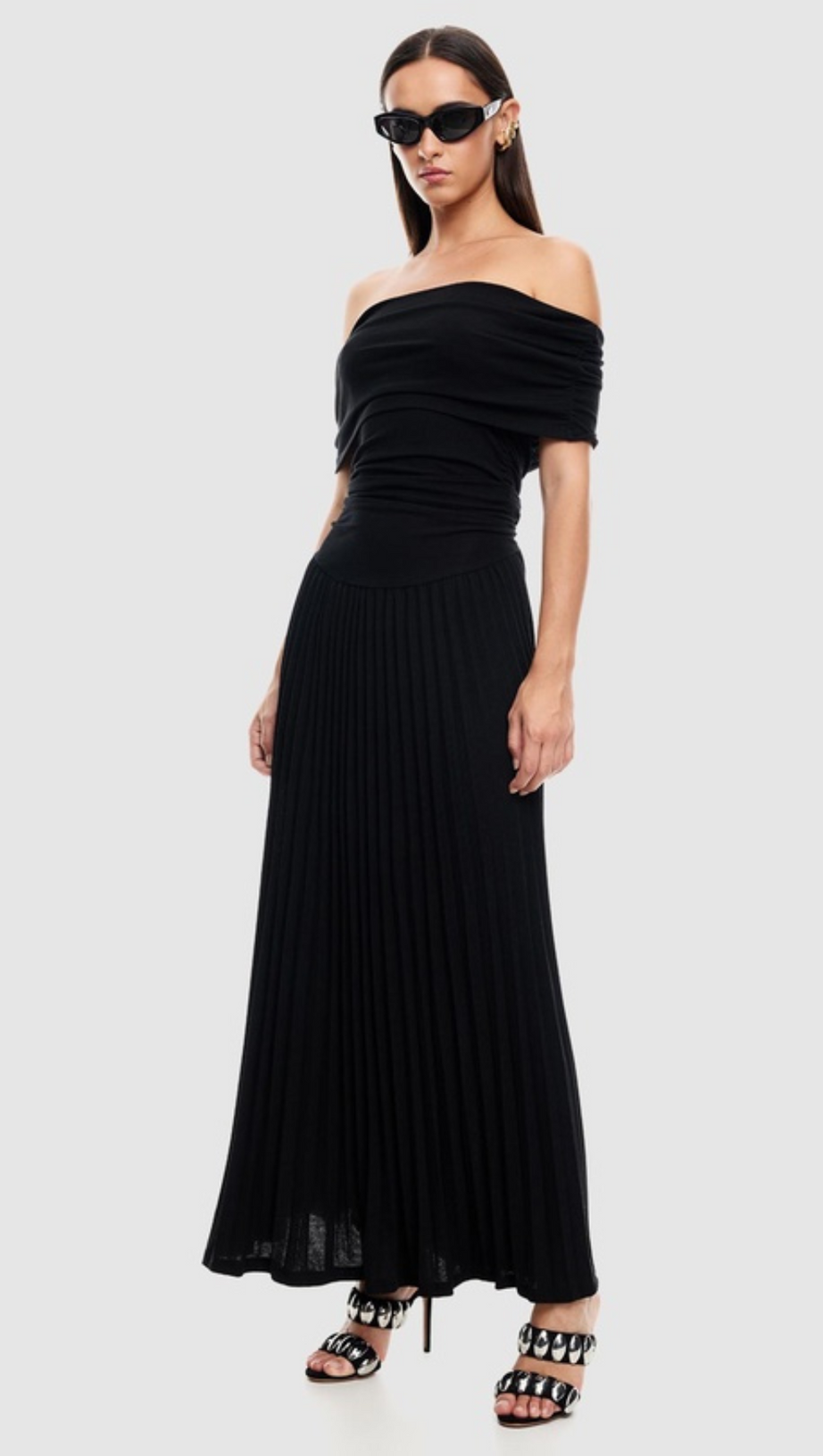 SABINA BODYCON STRAPLESS MAXI DRESS IN BLACK