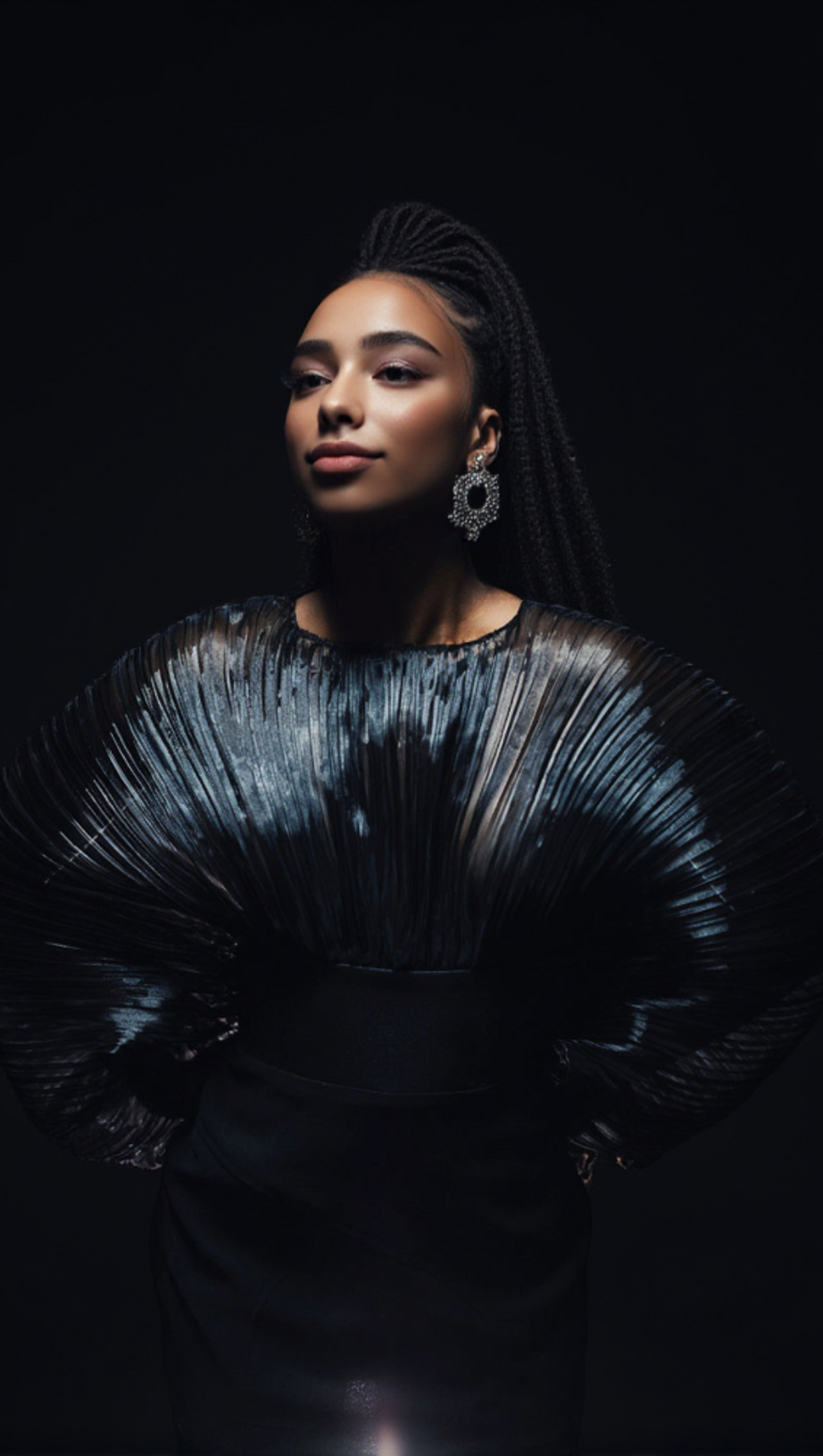 ALISA MUSHROOM CORSET DRESS IN BLACK