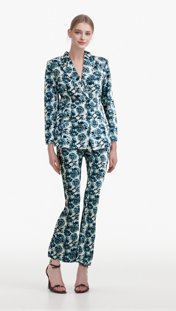 AIIZIE MORGANE FLORAL-PRINT JACKET & TROUSERS MATCHING SET - product image