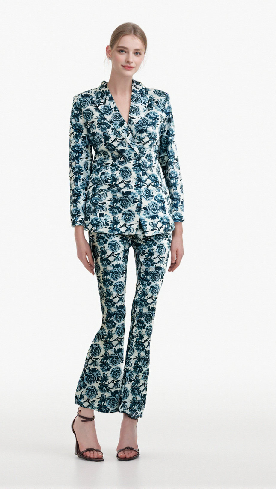 Completo giacca e pantaloni con stampa floreale MORGANE