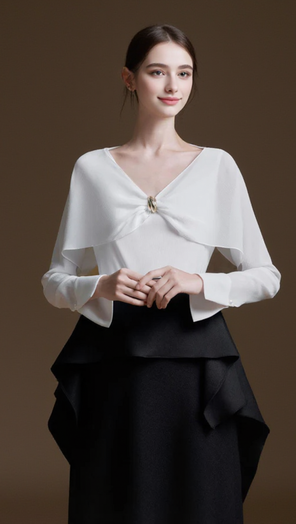 AIIZIE NELLY STRAIGHT RUFFLED MELANI MIDI SKIRT - product image