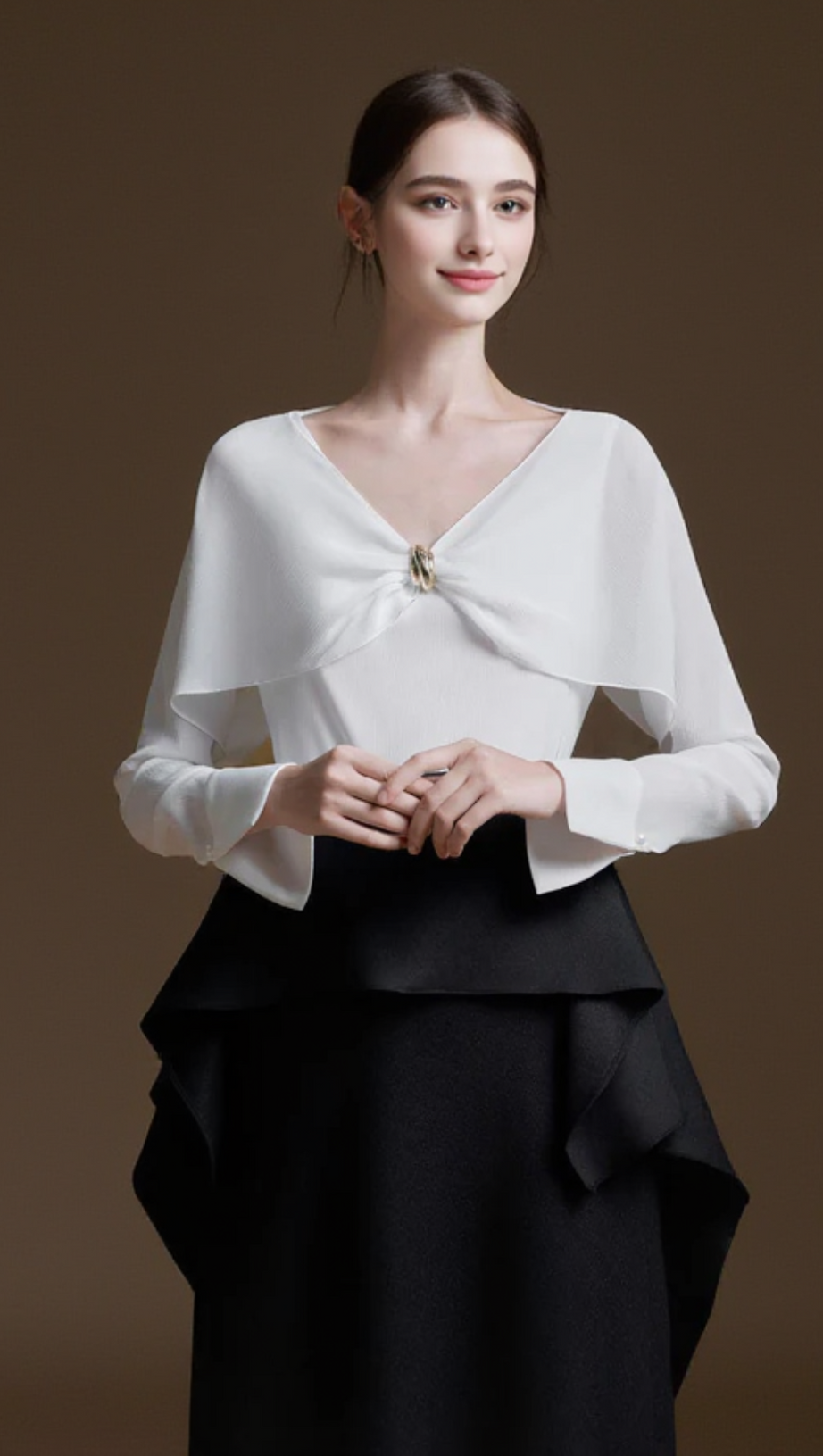 GONNA MIDI MELANI CON VOLANT E STRISCIA NELLY