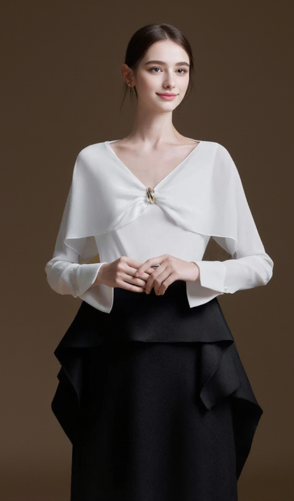 GONNA MIDI MELANI CON VOLANT E STRISCIA NELLY