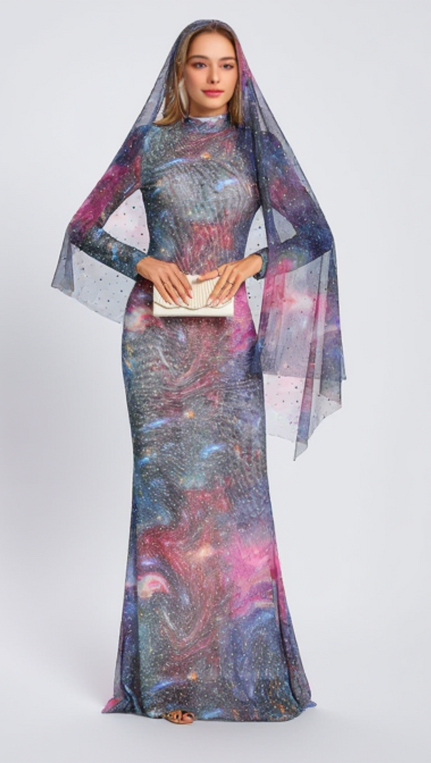 AIIZIE PRINTED HOT DRILL MAXI DRESS - product image