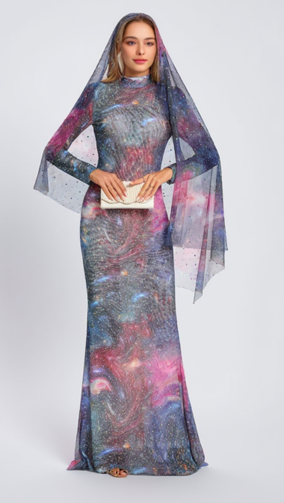 PRINTED HOT DRILL MAXI DRESS