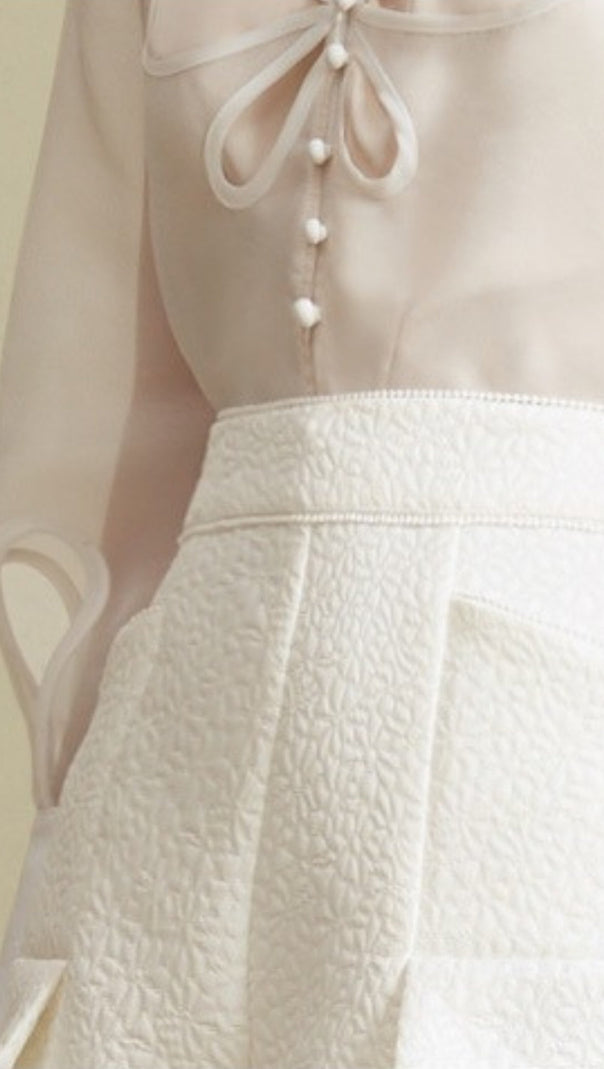 AIIZIE WHITE MESH TWO-PIECE SUIT - product image