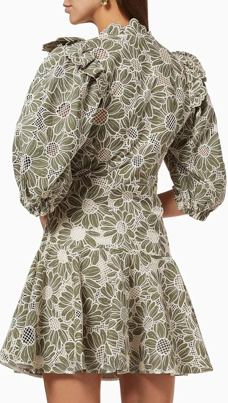 ANUNCIACION EMBROIDERED COTTON LACE DRESS