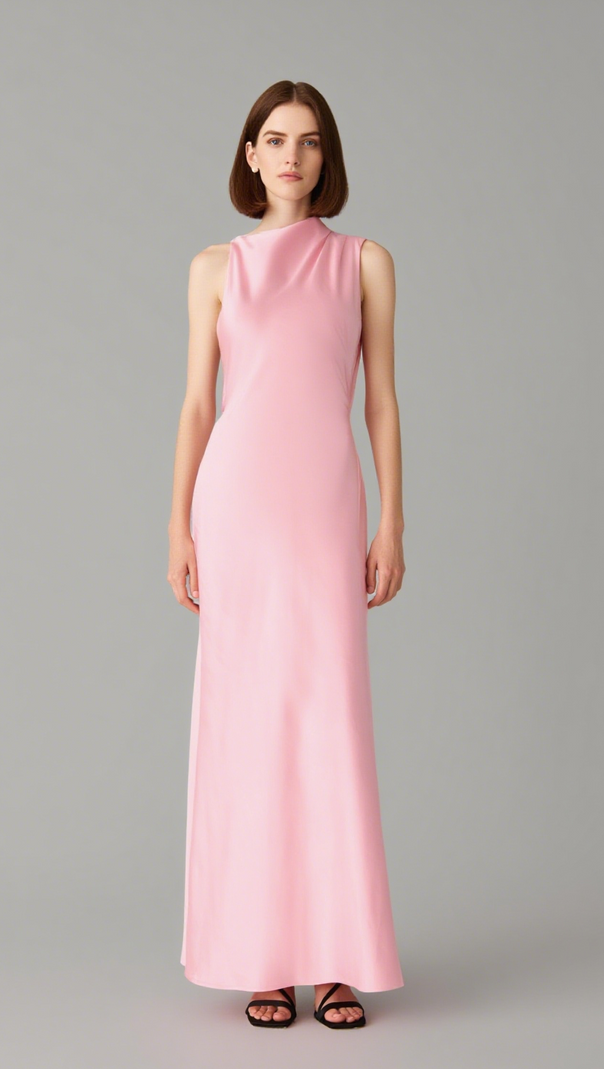 AIIZIE SANTANA GLOSS SATIN MAXI DRESS - product image