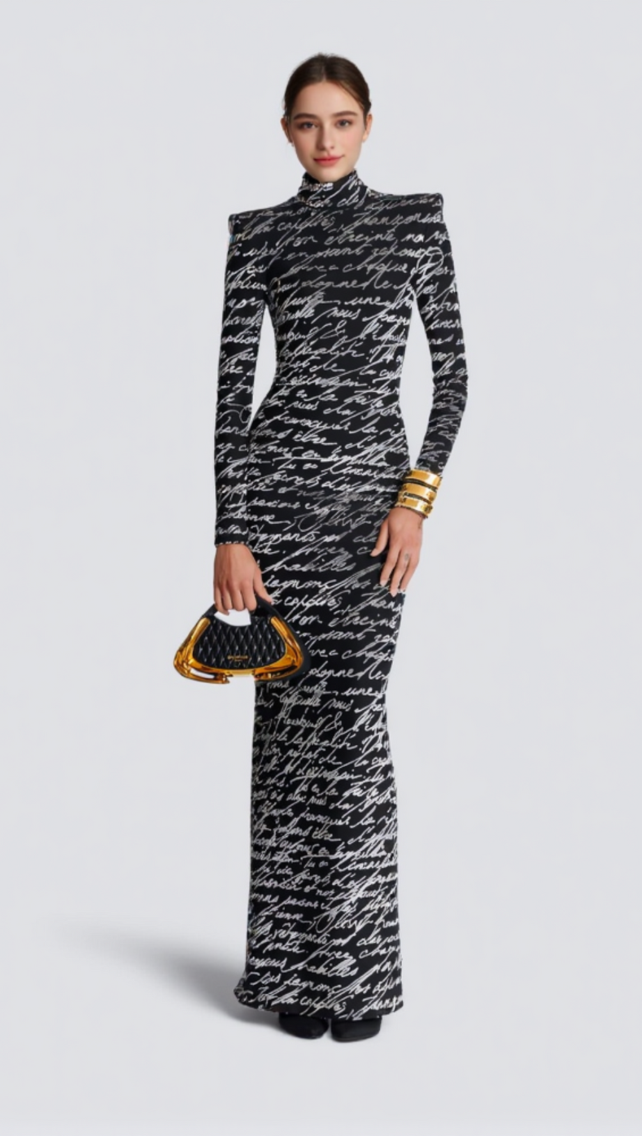 BEXLEY PRINT VELVET LONG SLEEVE MAXI DRESS