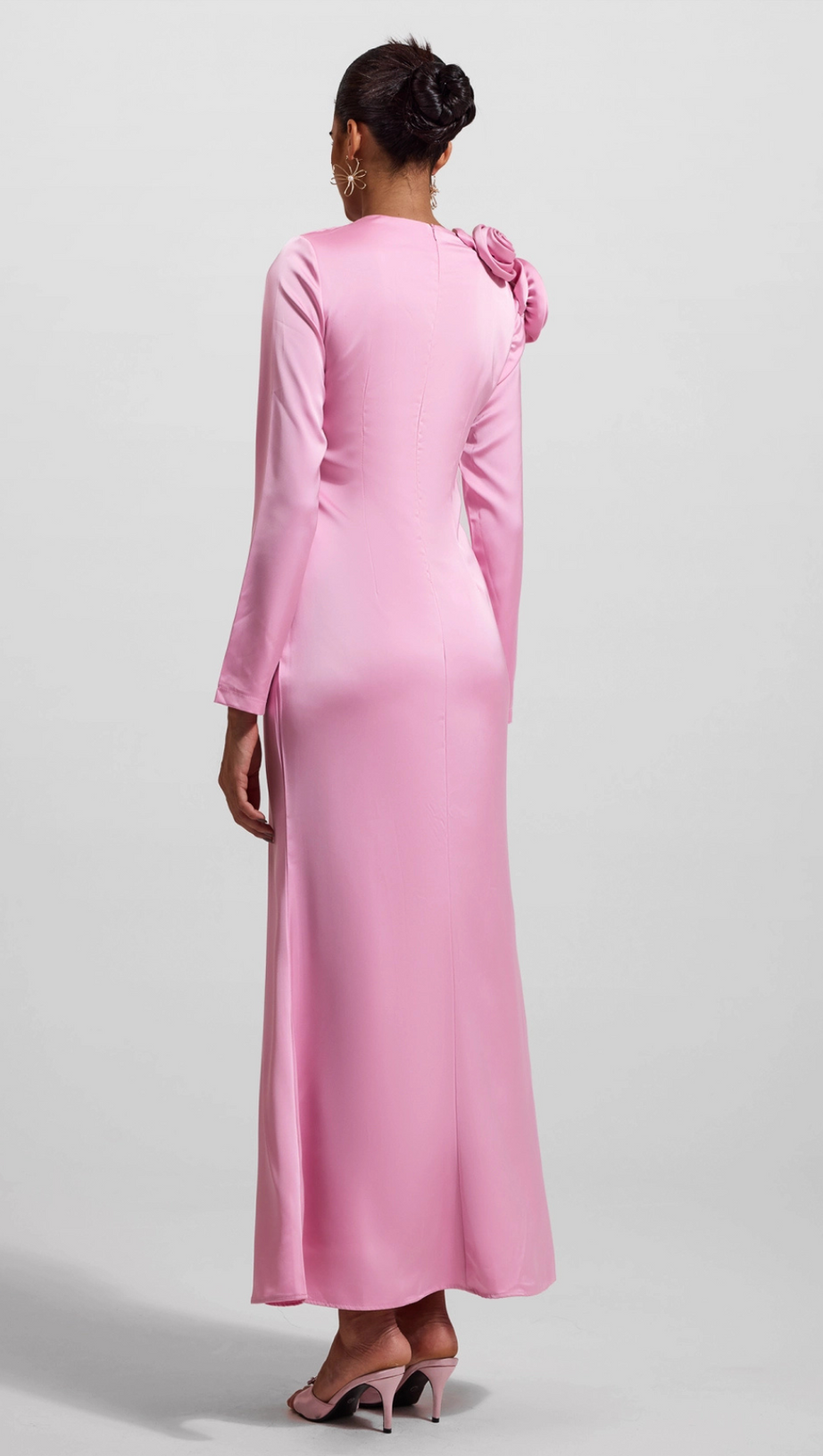 FLOWER MAXI DRESS IN PINK