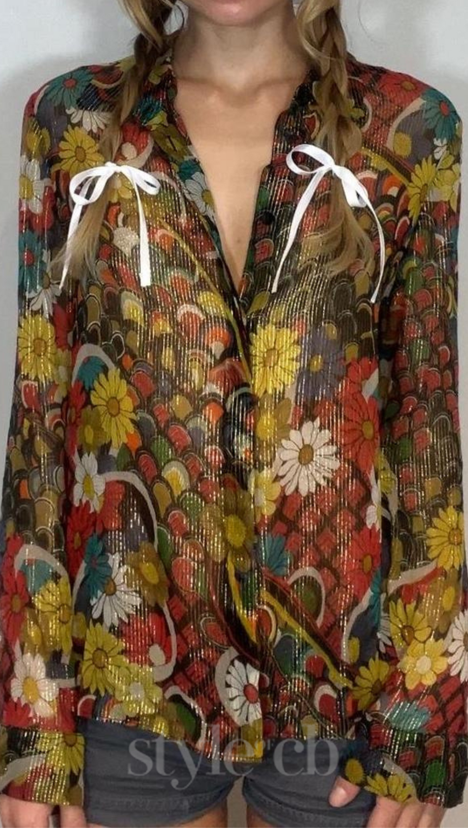 Mehrfarbige Bluse für Damen