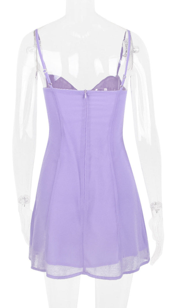 AIIZIE CHRISTIANA LAVENDER MINI DRESS IN PURPLE - product image