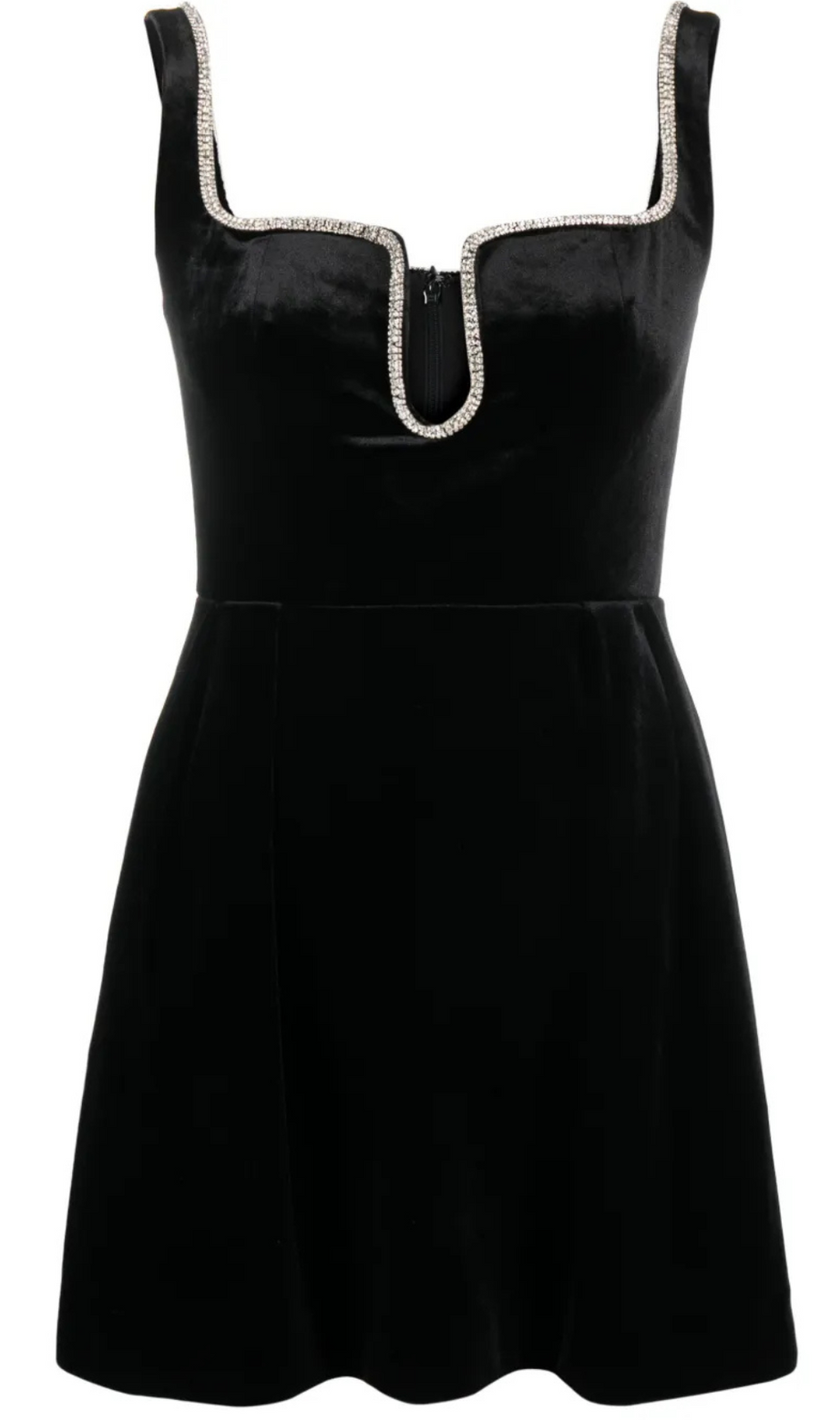 SCHWARZES SAMT-SKATER-MINIKLEID