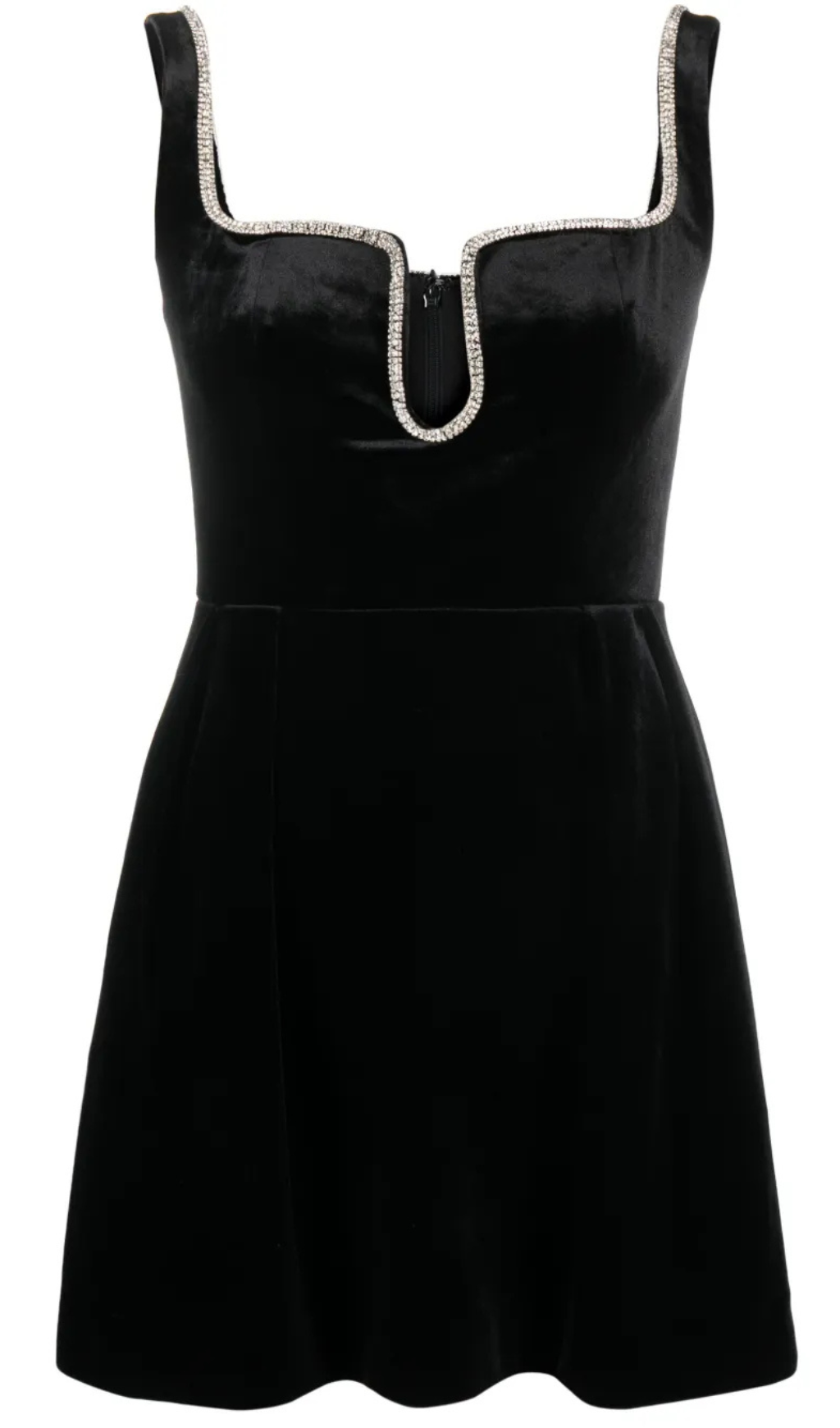 BLACK VELVET SKATER MINI DRESS