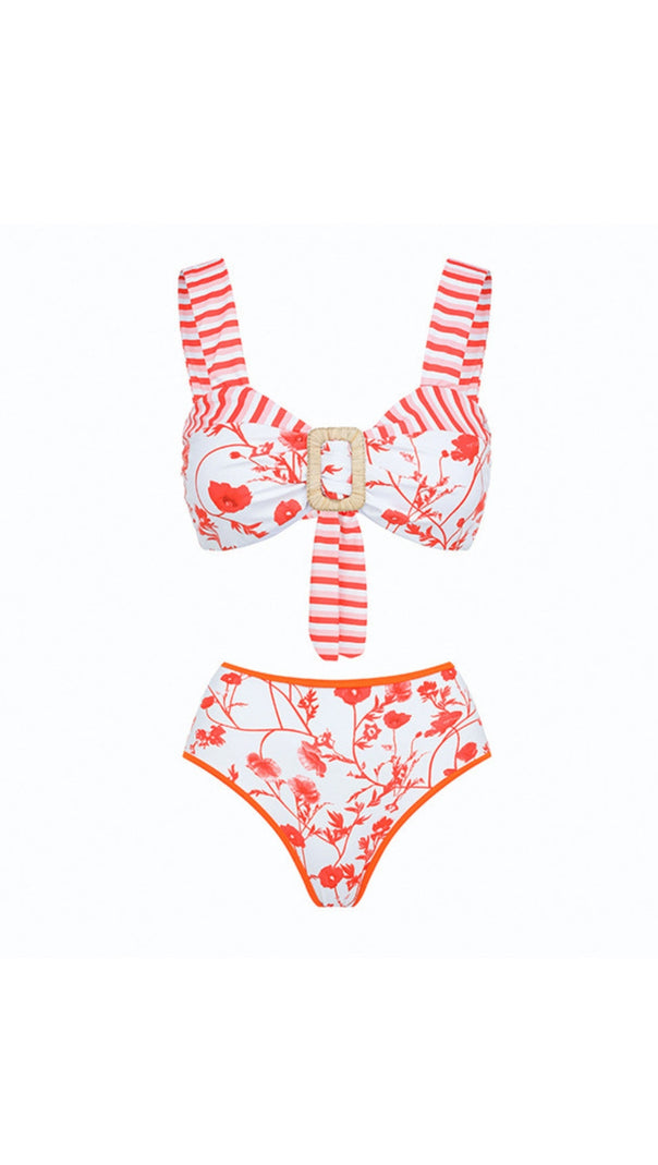 AIIZIE RUFFLE PRINTED SWIMSUIT AND SKIRT SET - product image