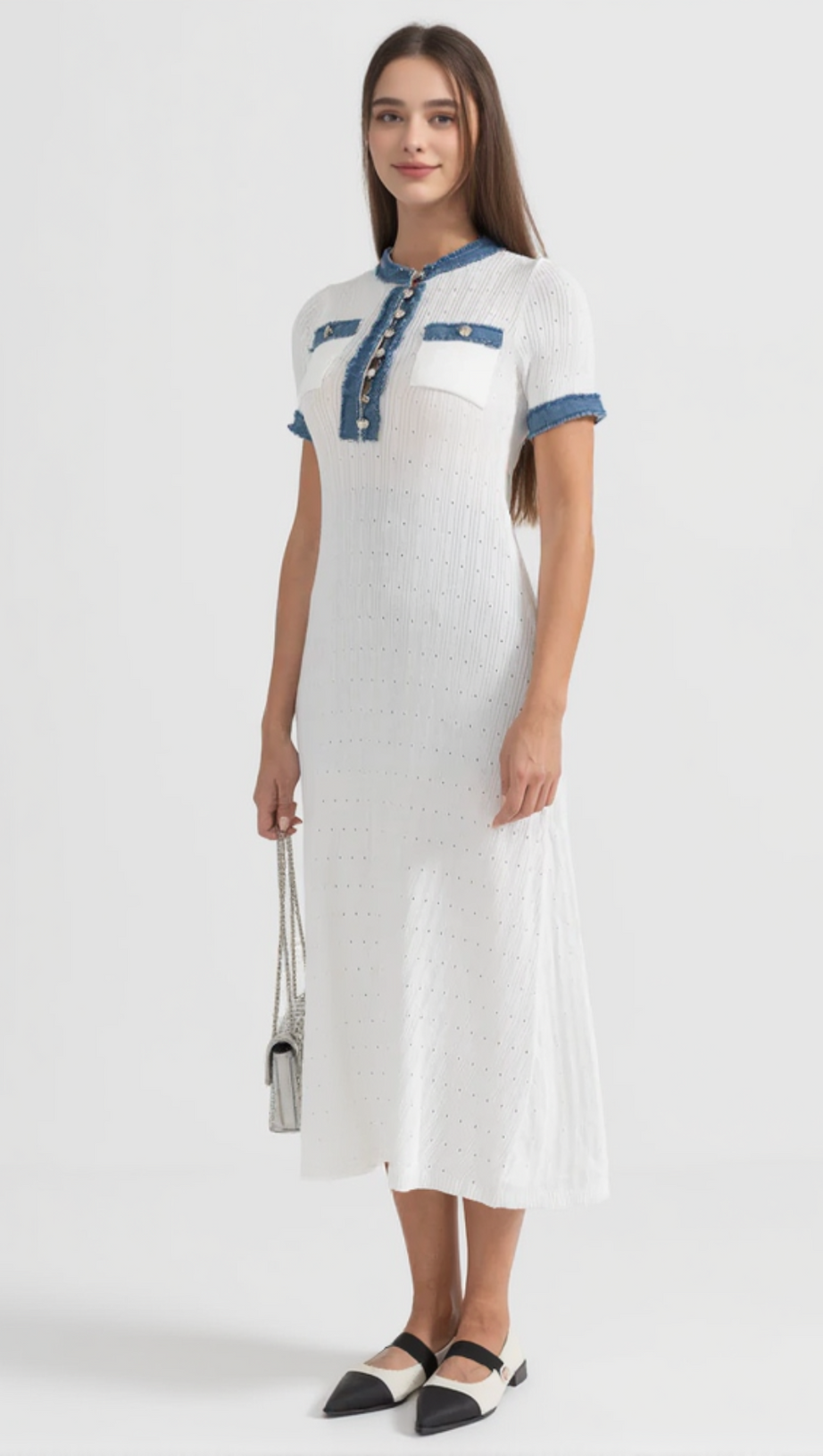 RIBBED KNIT MIDI DRESS