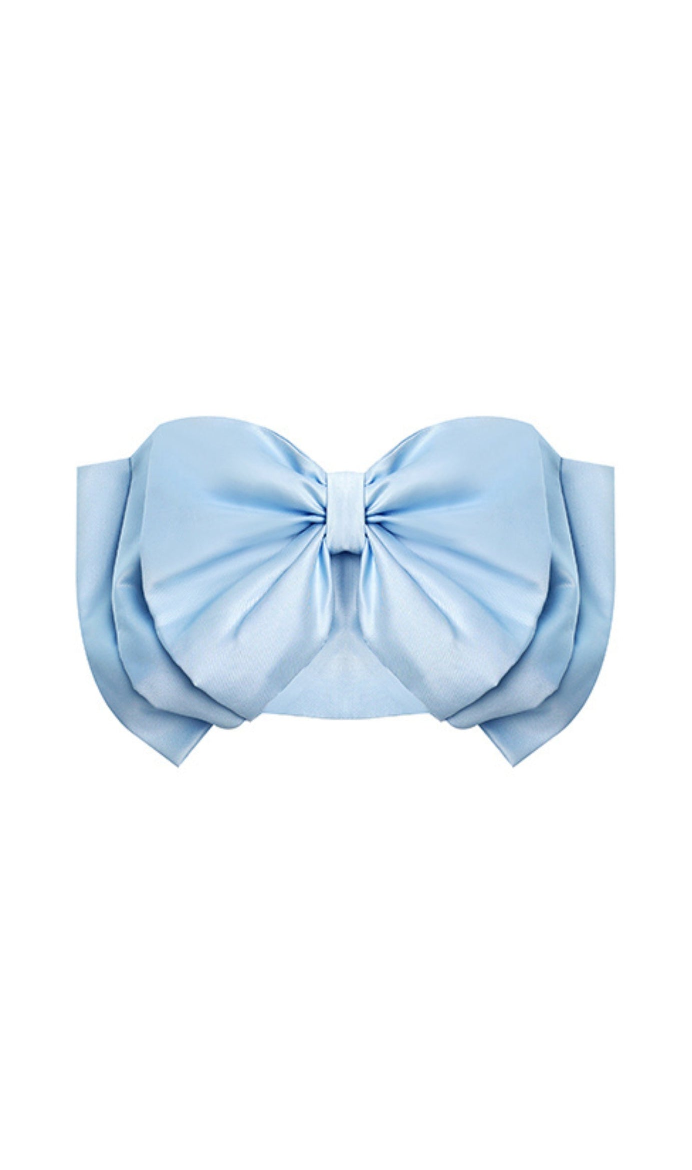 TOP SENZA SPALLINE CON FIOCCO IN BLU
