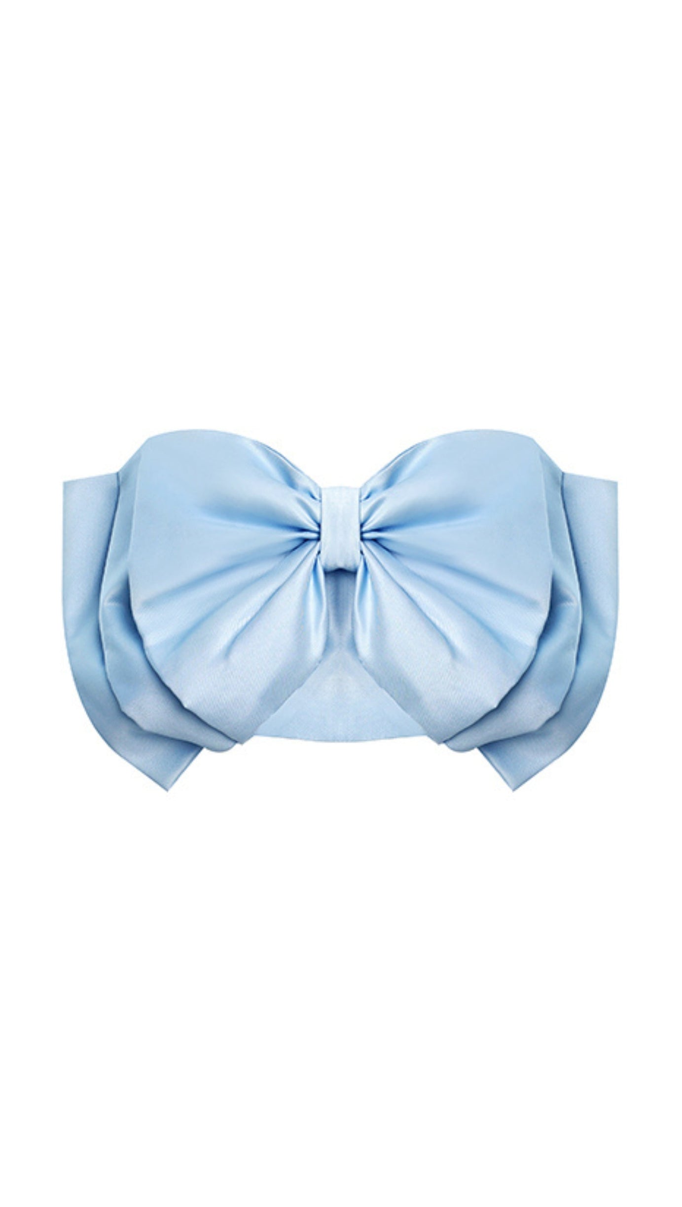 TOP SENZA SPALLINE CON FIOCCO IN BLU