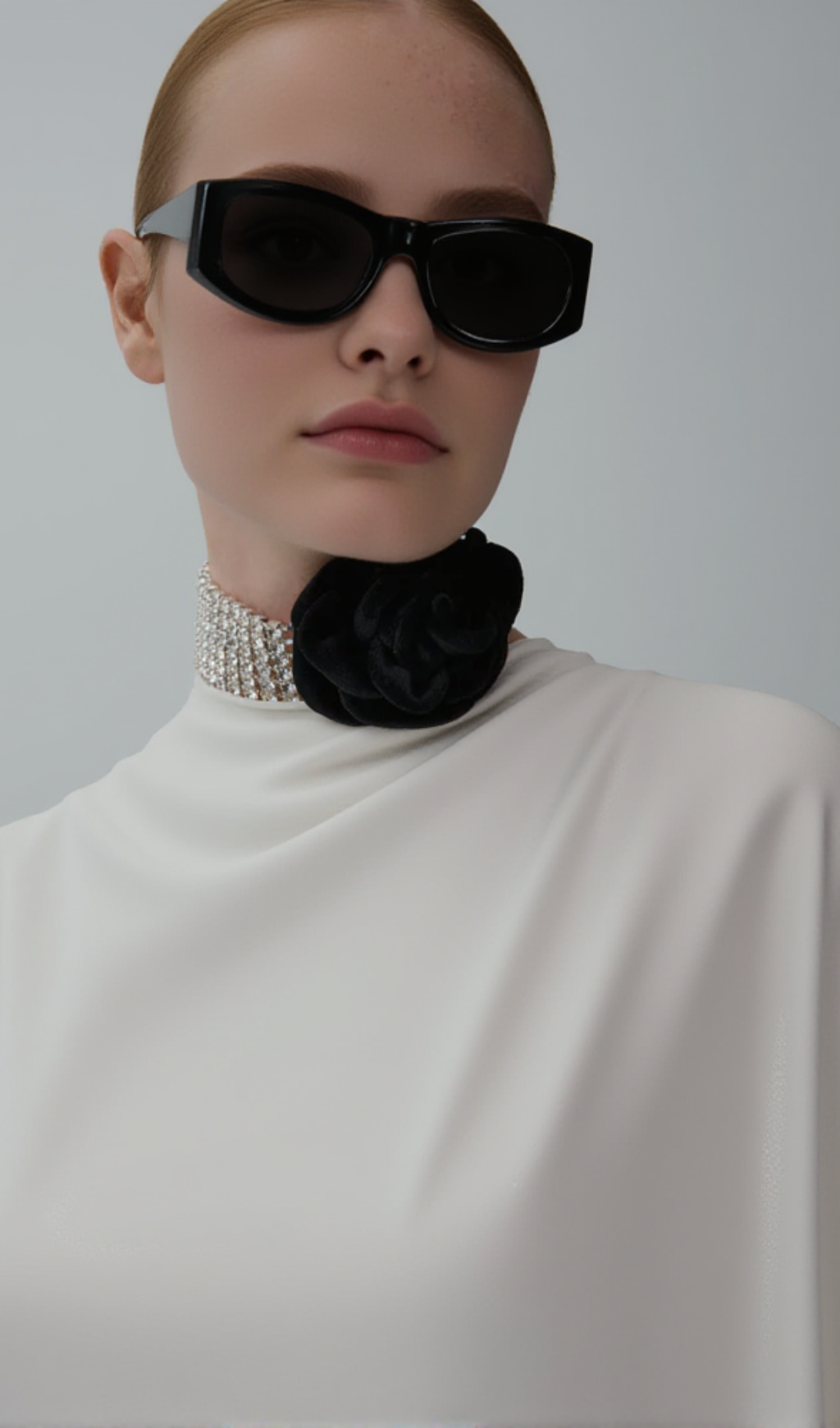 LONG-SLEEVE JERSEY MINI DRESS IN CREAM