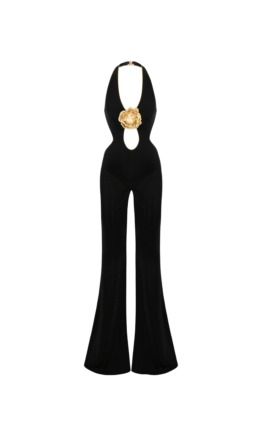 CHRISTINE SCHWARZER JUMPSUIT MIT GOLDENEN BLUMENDETAILS