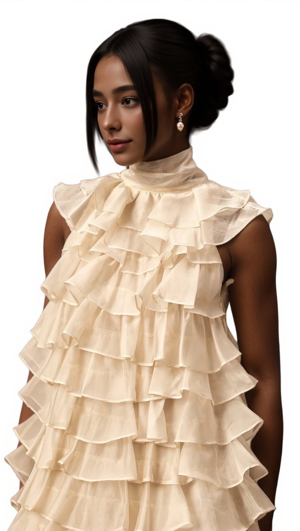 AIIZIE JESSICA TIERED FLOUNCE SLEEVELESS MINI DRESS - product image
