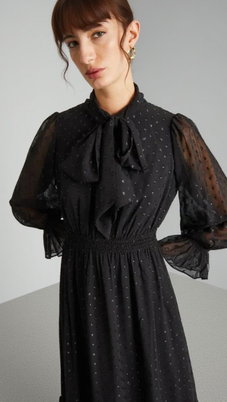 FOULARD-EMBELLISHED DRESS