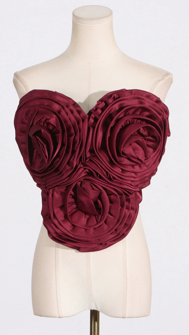 AIIZIE ANIMA 3D FLOWER TOP IN RED - product image