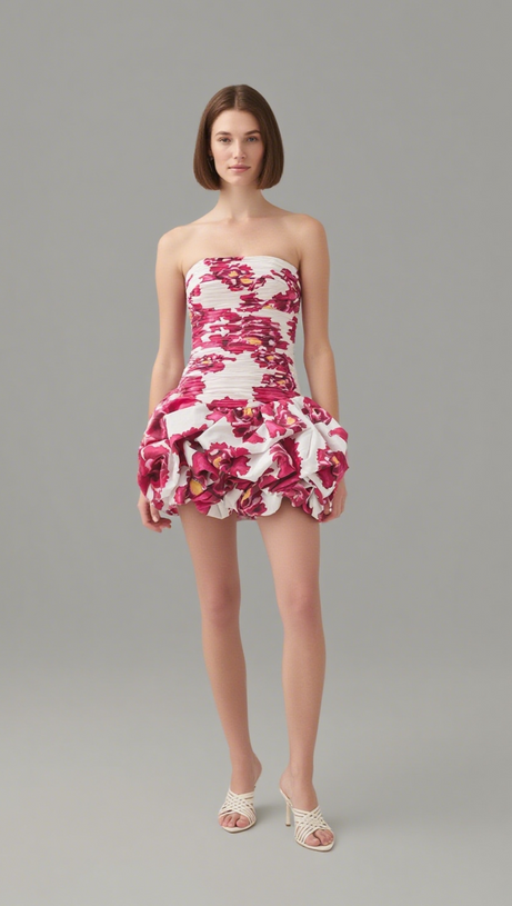 VIOLETTE BUBBLE HEM MINI DRESS