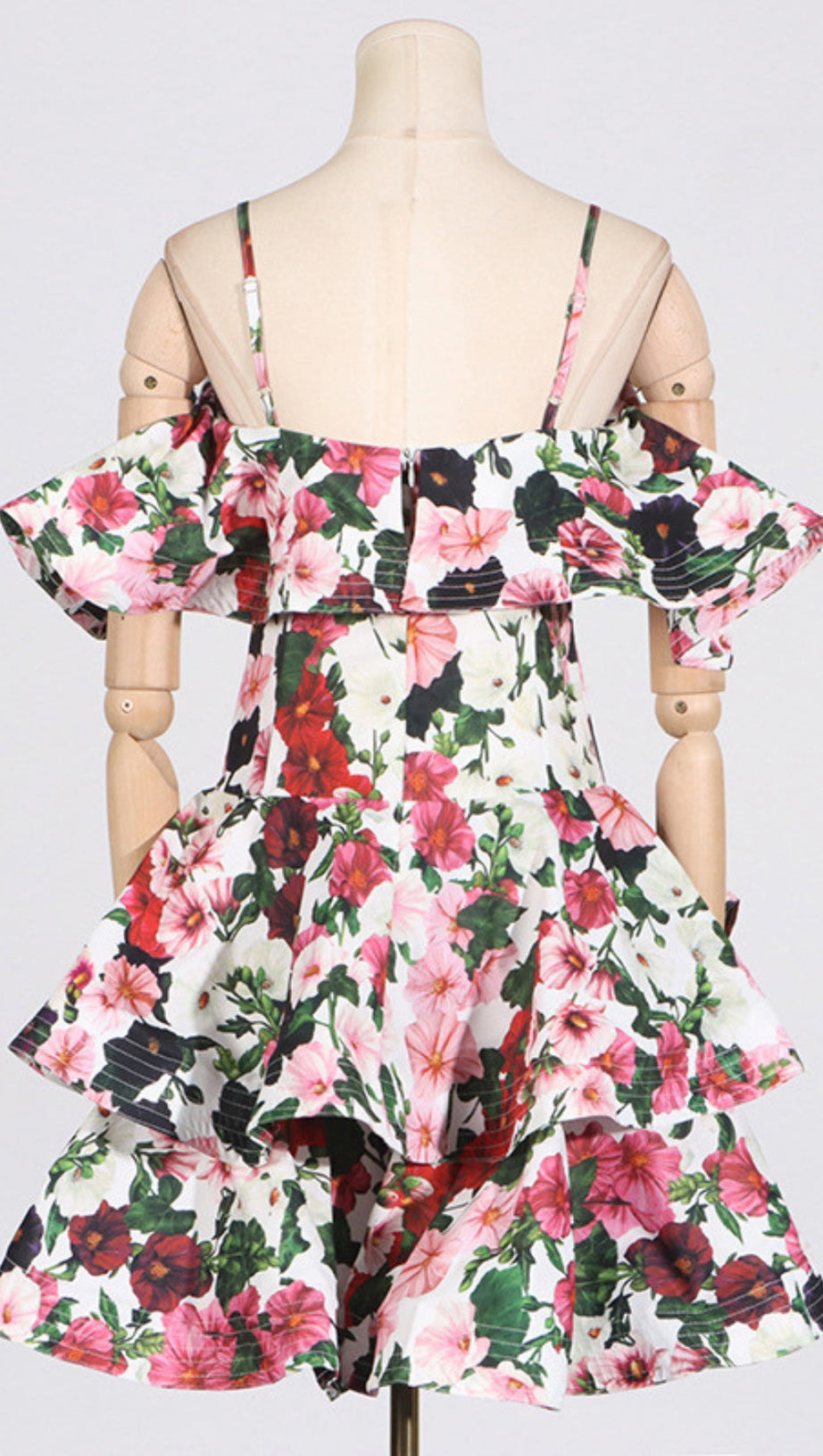 MEHRFARBIGES MINIKLEID MIT BLUMENDRUCK