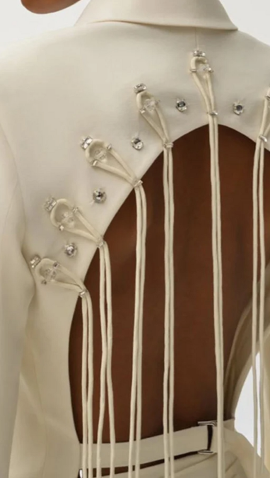 BLAZER VIENNA CON FRANGE E SCHIENA SENZA TAGLIO IN ALBICOCCA