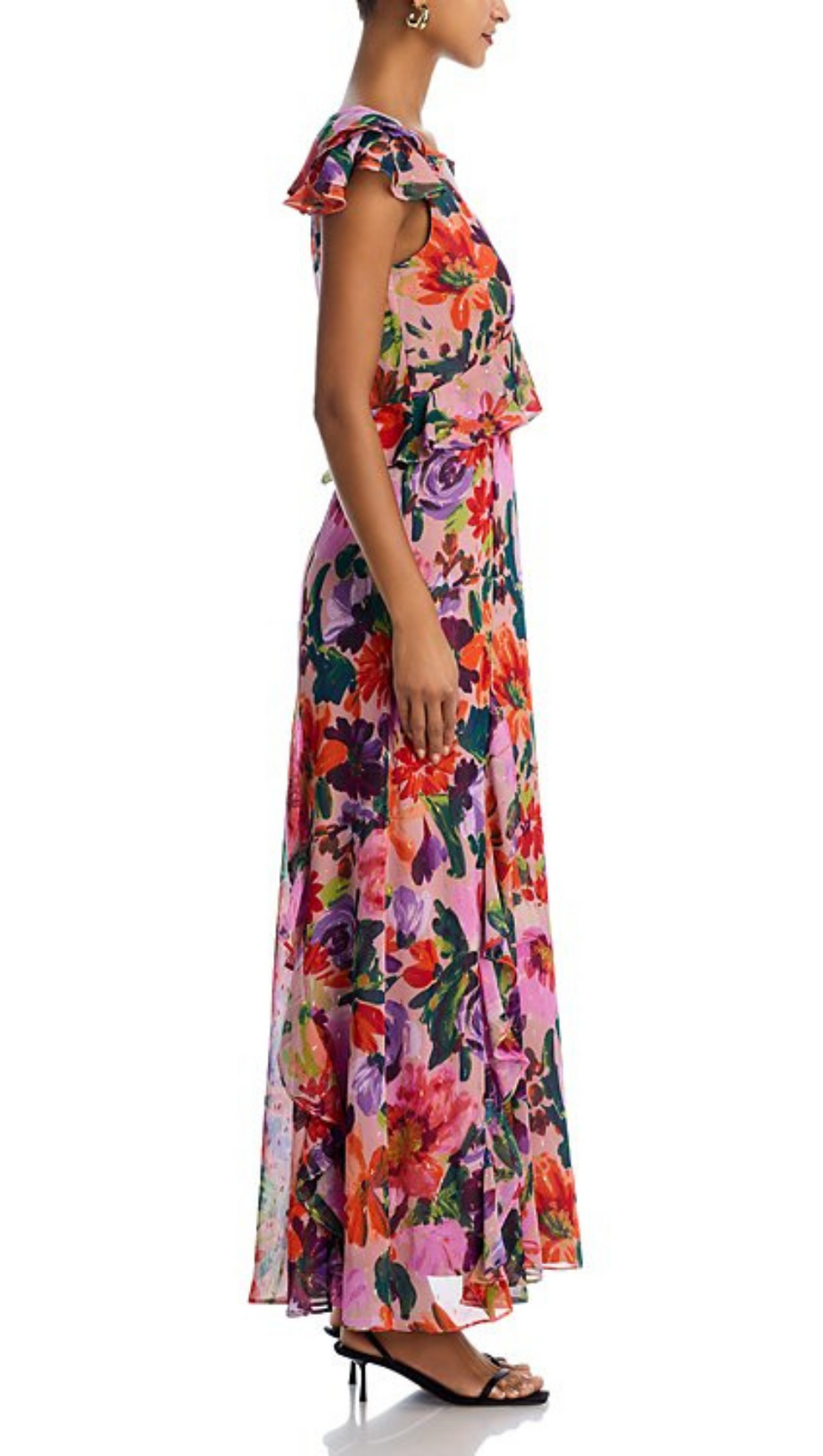 FLUTTER SLEEVE MAXI DRESS