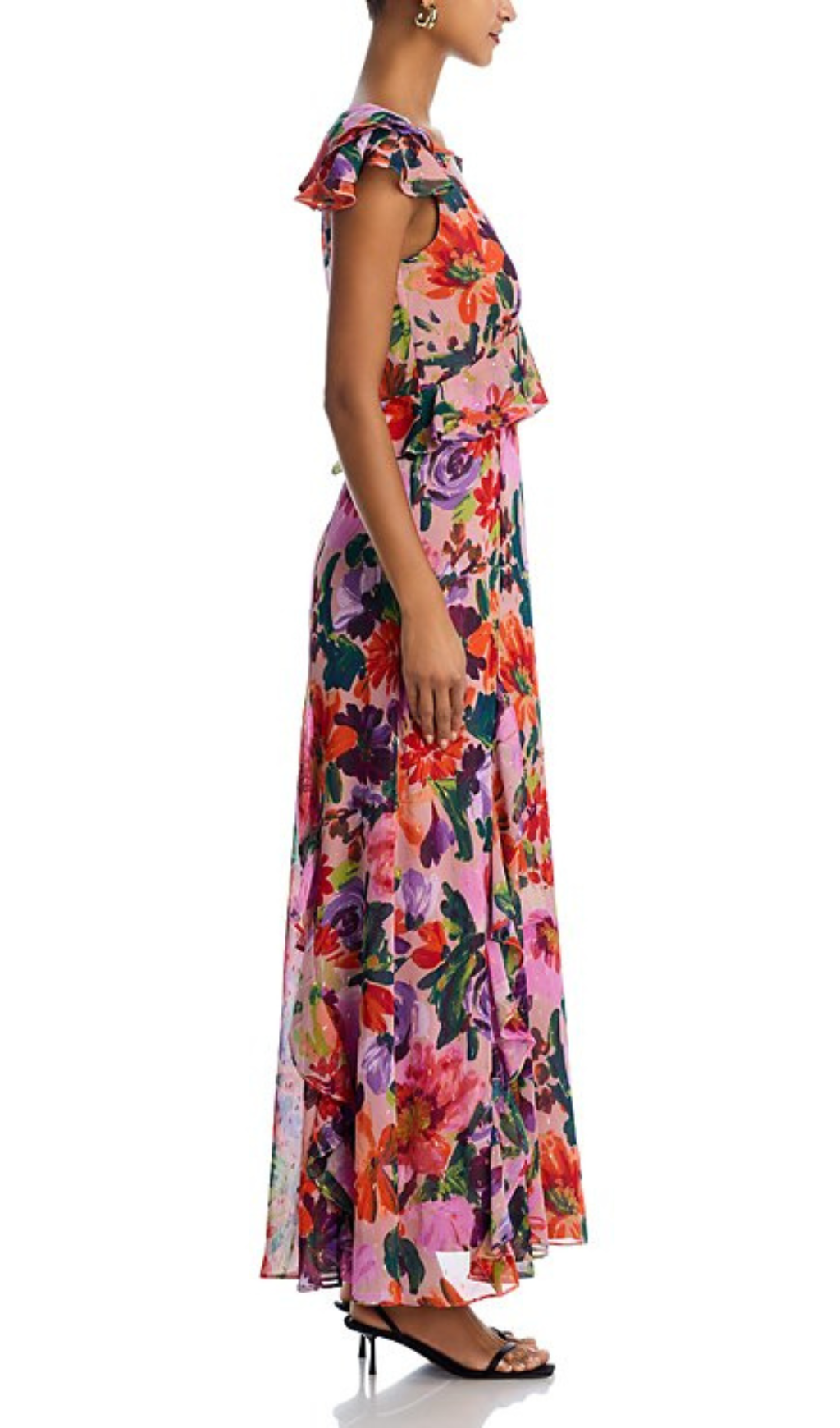 FLUTTER SLEEVE MAXI DRESS
