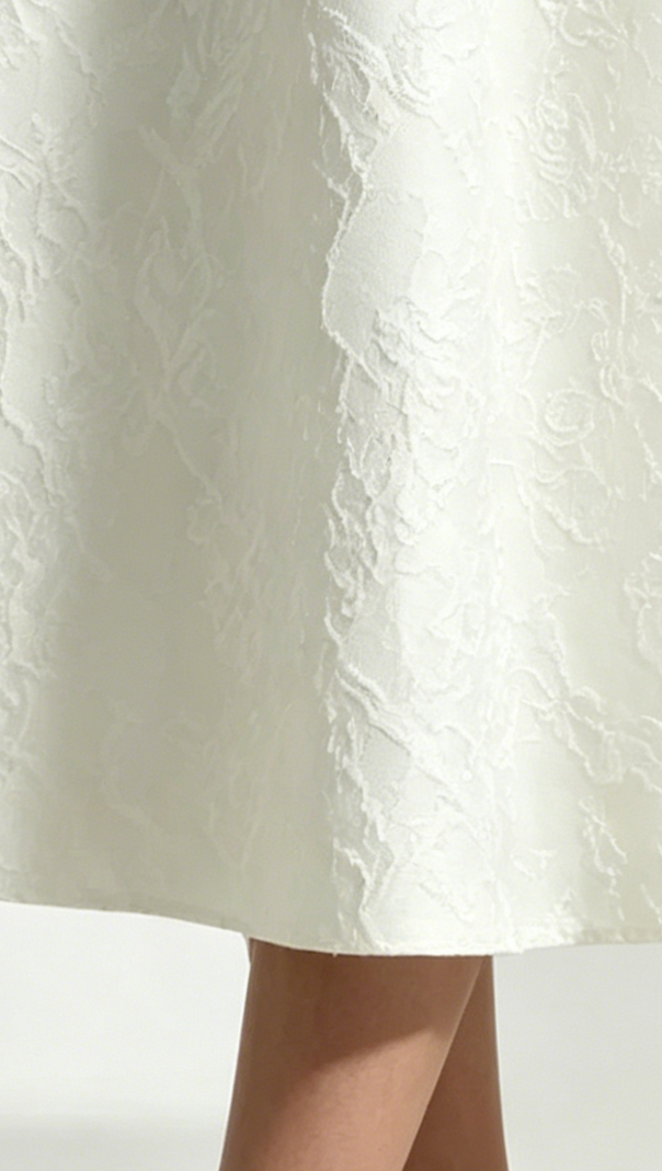 Elegant Cape Saoirse Midi Dress - Ivory