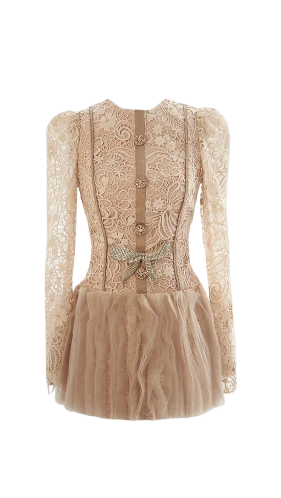 LACE EMBROIDERY MINI DRESS