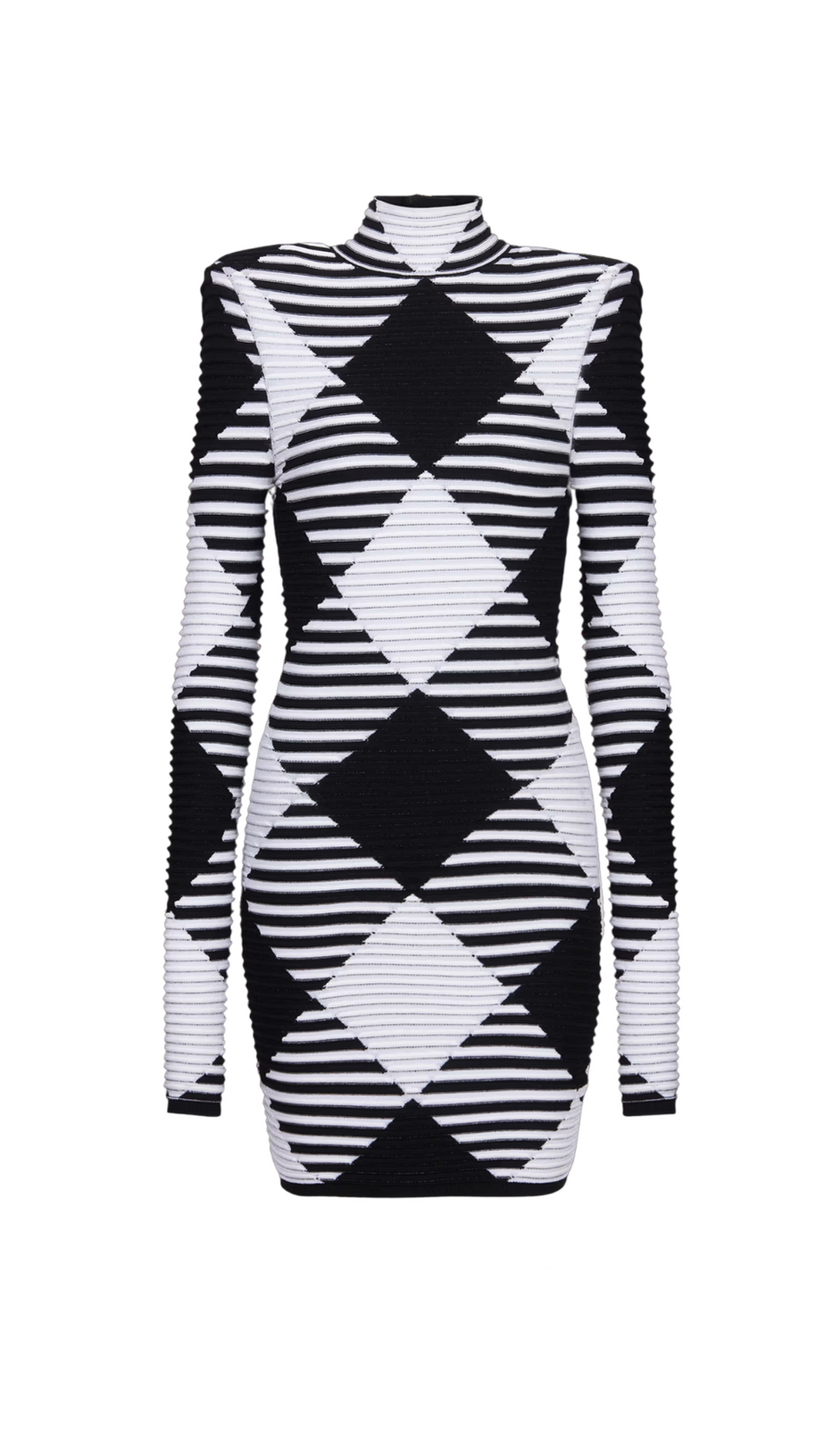 MINI ABITO IN MAGLIA A QUADRETTI ARROTOLATI