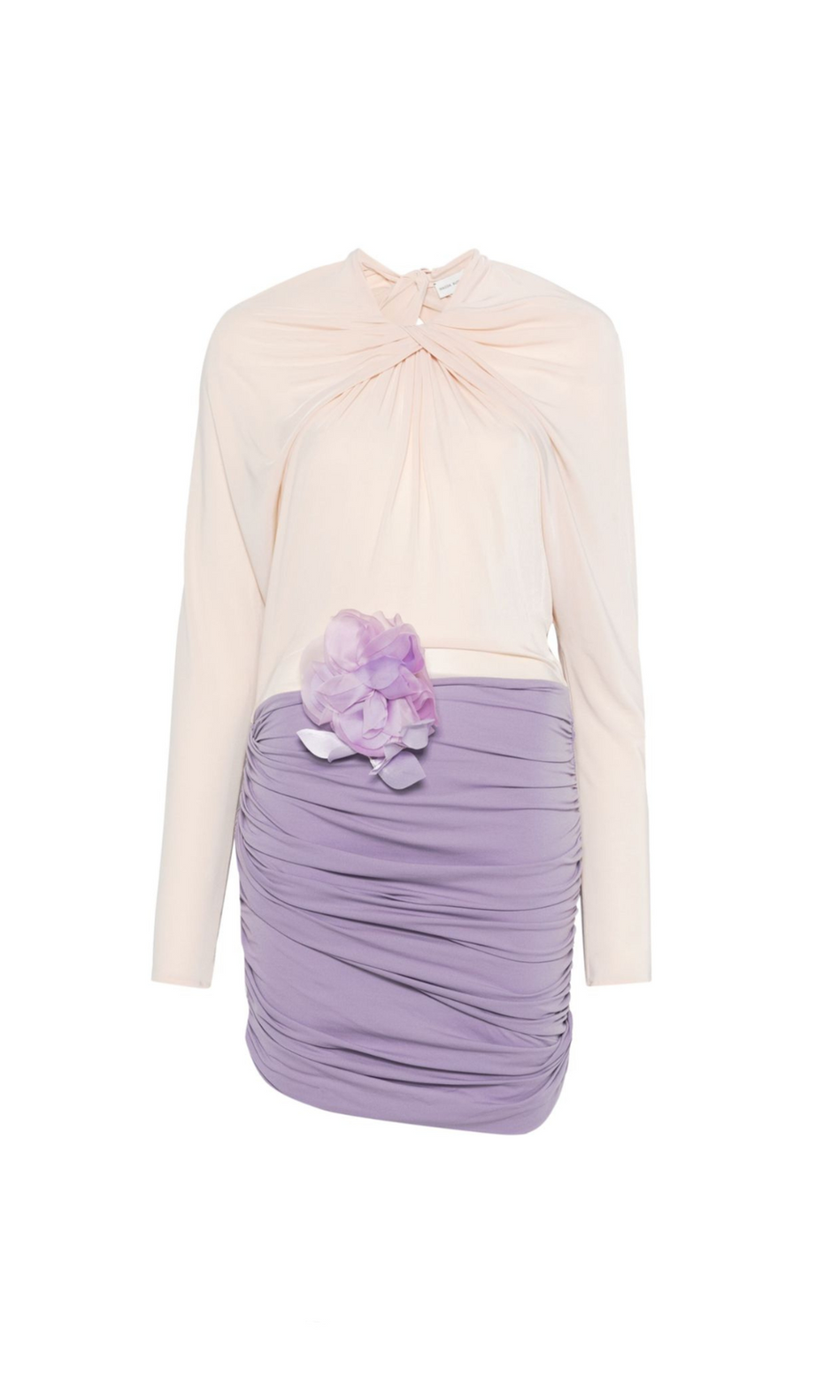 Xylona Drape Floral Backless Mini Dress