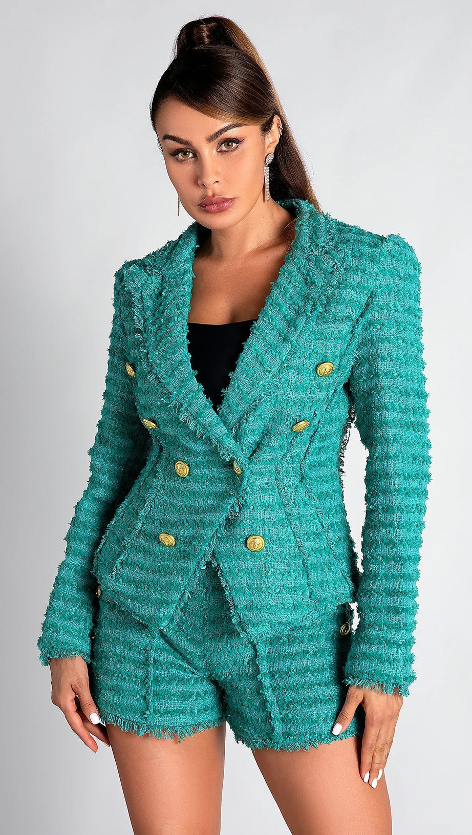 POLINA DOUBLE BUTTON TWEED 2 PIECE SET