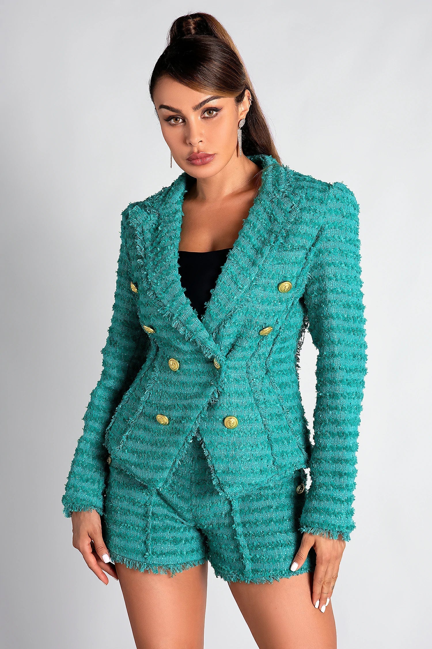 POLINA DOUBLE BUTTON TWEED 2 PIECE SET