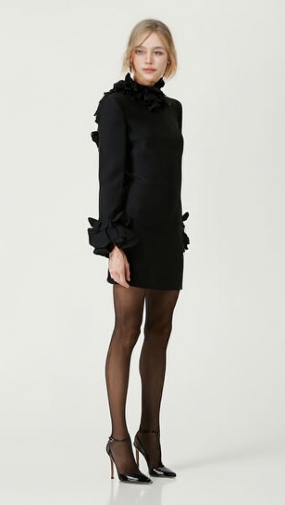 ALESSANDRO MINI ABITO NERO CON SCHIENA SENZA VOLANT